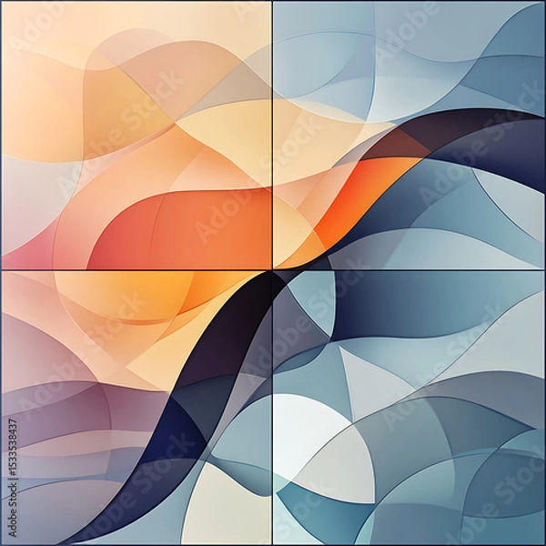 Obraz Seamless tile patterns combining cultural, modern, and botanical inspirations for commercial vector.