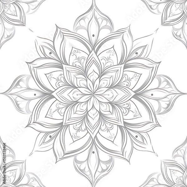 Obraz Seamless tile patterns combining cultural, modern, and botanical inspirations for commercial vector.