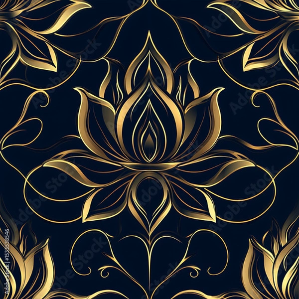 Obraz Seamless tile patterns combining cultural, modern, and botanical inspirations for commercial vector.