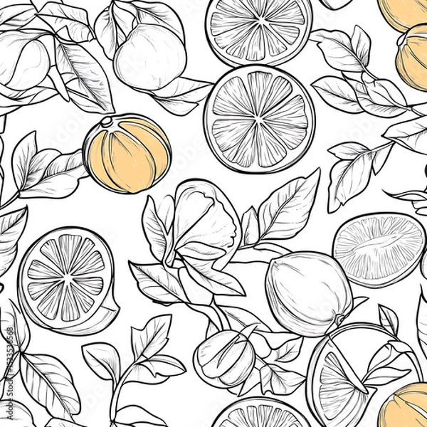 Obraz Seamless tile patterns combining cultural, modern, and botanical inspirations for commercial vector.