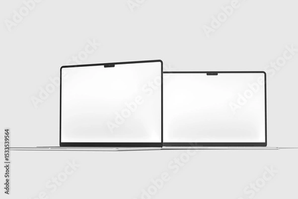Obraz Realistic two laptop mockup blank	
