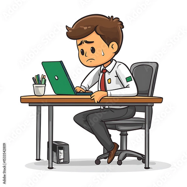 Obraz A comprehensive visual concept of office syndrome symptoms.