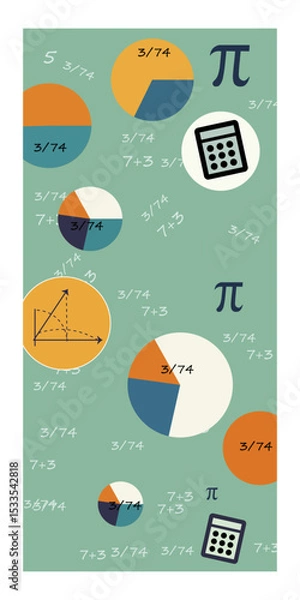 Obraz Geeky Pi Day Vertical Vector Banner-02