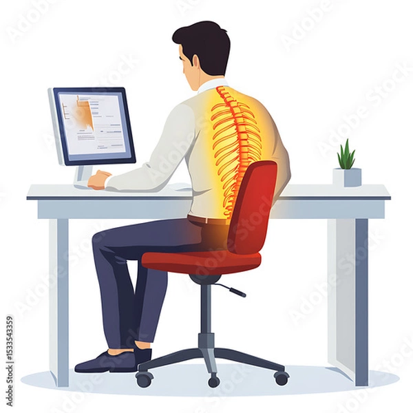 Obraz A comprehensive visual concept of office syndrome symptoms.