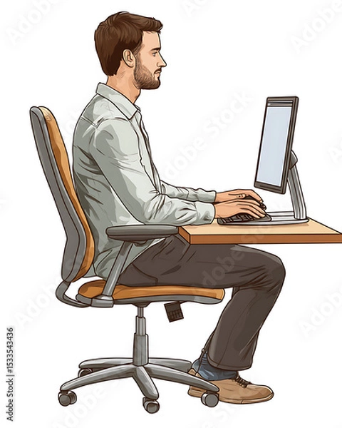 Obraz A comprehensive visual concept of office syndrome symptoms.