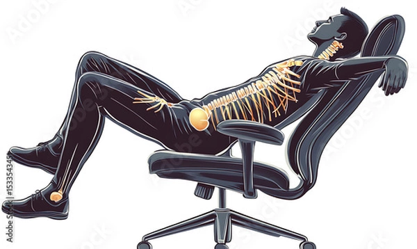 Obraz A comprehensive visual concept of office syndrome symptoms.