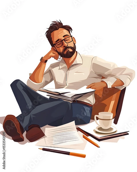 Obraz A comprehensive visual concept of office syndrome symptoms.