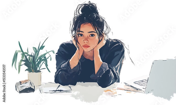 Obraz A comprehensive visual concept of office syndrome symptoms.