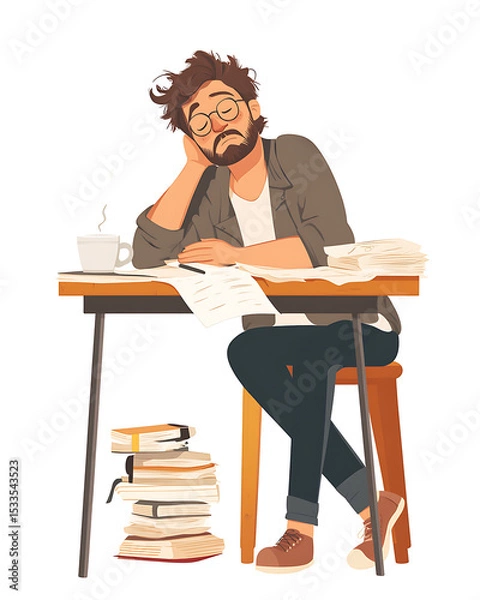 Obraz A comprehensive visual concept of office syndrome symptoms.