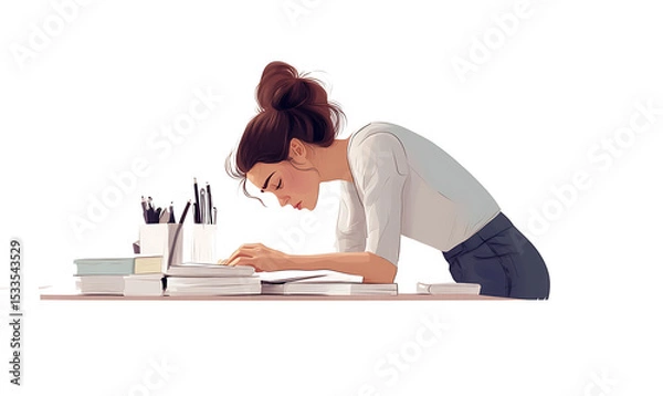 Obraz A comprehensive visual concept of office syndrome symptoms.