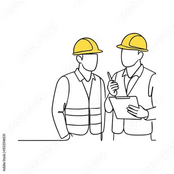 Obraz Site manager and coordinator discussing plans