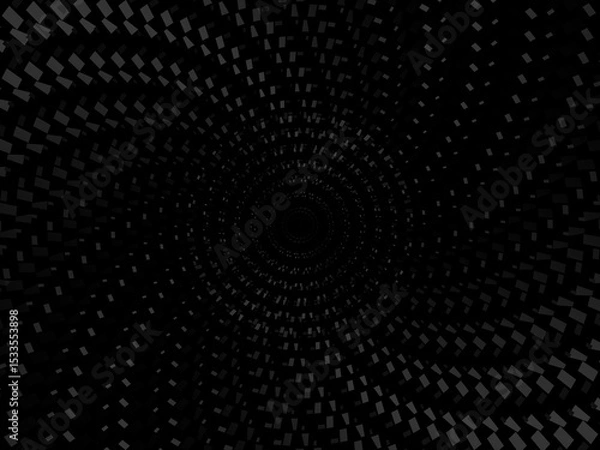 Fototapeta Abstract futuristic dark black background with circular wave design. Realistic 3d wallpaper with modern digital patterns. Perfect background for posters, websites, brochures, banners, apps, etc.