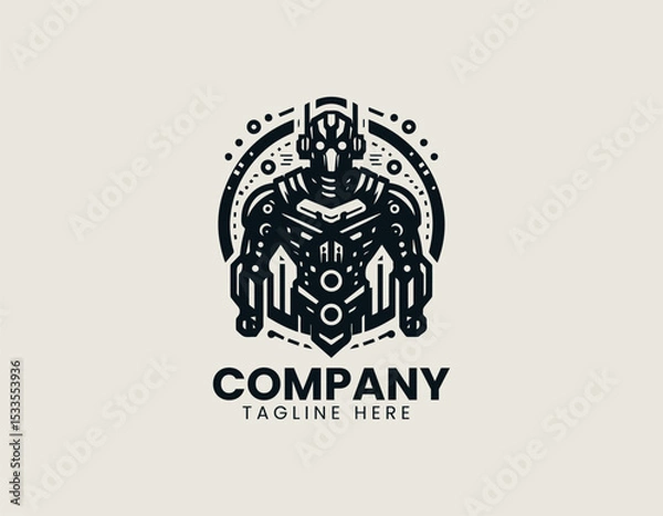 Obraz Destructive Robot Powerful Machine Apocalyptic Cybernetic Force Vector Logo Design