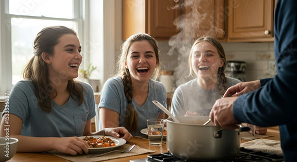 Obraz Happy family enjoying meal