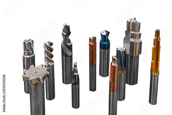 Obraz The tool for CNC milling machine on white