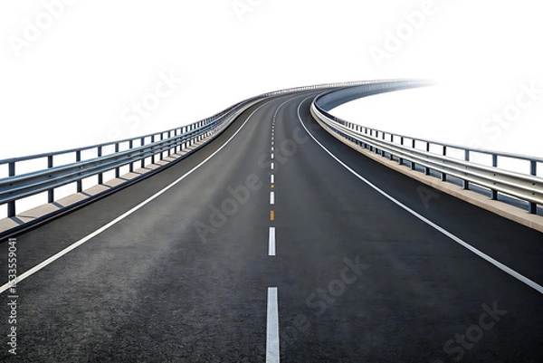 Obraz Curving highway road isolated on transparent background