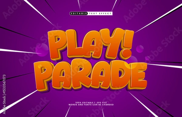 Obraz play parade editable text effect with a play and kids text effect