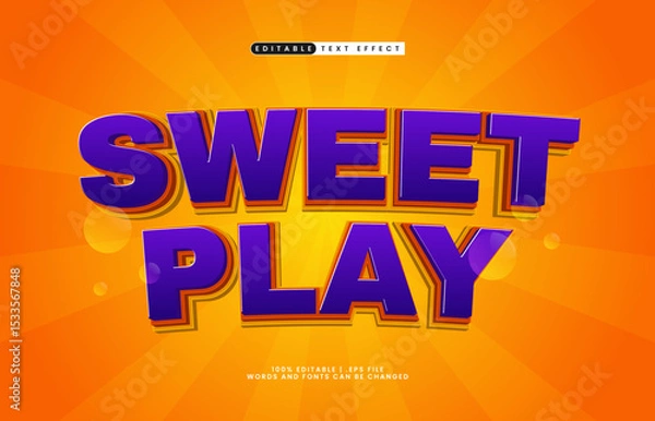 Obraz sweet play editable text effect with a play and kids text effect