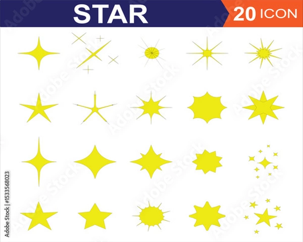 Fototapeta Star vector isolated icon. Stars vector icons. Stars collection. Golden Stars isolated on white background.