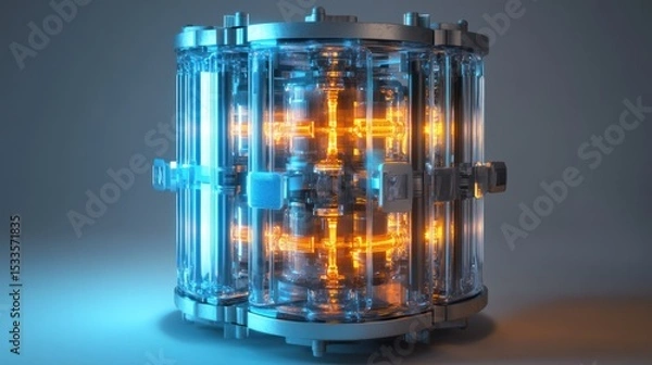 Obraz Complex, futuristic, glowing apparatus