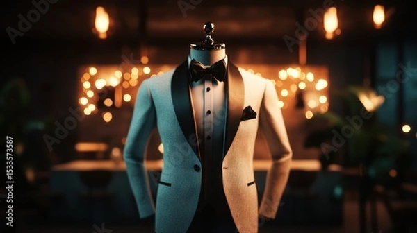 Fototapeta Elegant tuxedo displayed in a stylish setting