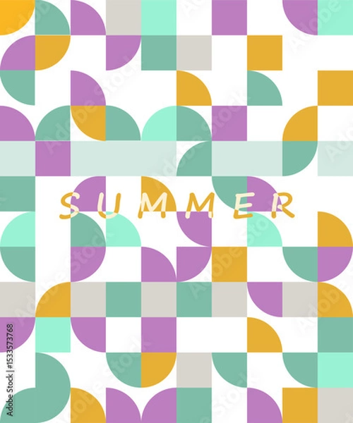 Fototapeta Colorful Geometric Summer Background Pattern

