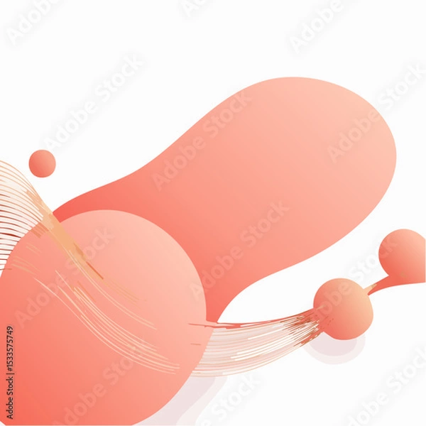 Fototapeta Luxe coral blobs for premium print spreads.