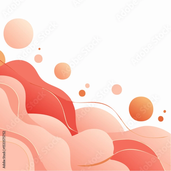 Fototapeta Luxe coral blobs for premium print spreads.