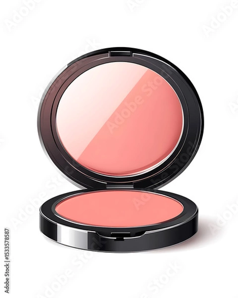 Obraz Illustrations of cosmetic products and teenage models in various makeup scenarios, isolated on white background for commercial beauty and skincare concepts.