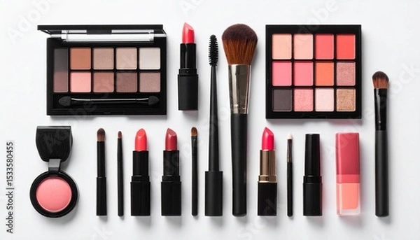 Obraz Professional Makeup Kit Eyeshadow Palette Lipsticks Brushes and More for Beauty Application