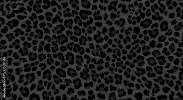 Fototapeta Monochrome Leopard Pattern Dark Gray and Black Spotted Background