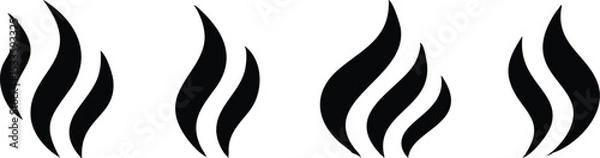Fototapeta Steam Smoke flat icon set. Aroma smell symbol. Vector