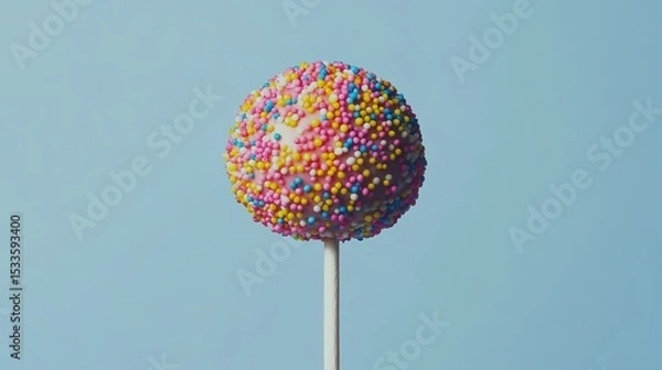 Fototapeta Colorful cake pop covered in sprinkles on a stick