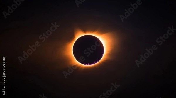 Fototapeta A Stunning Image Captures A Total Solar Eclipse In Space