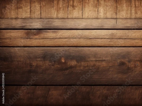 Fototapeta Natural brown wooden planks background texture with horizontal boards. Perfect for rustic design, product photography, vintage backgrounds
