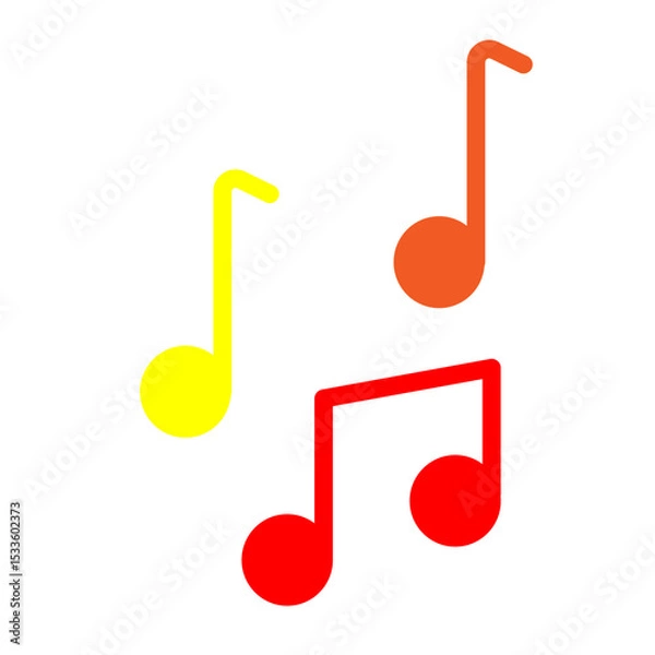 Fototapeta Music Notes Vector Flat Icon Design