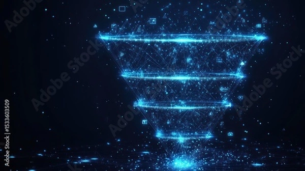 Obraz Digital funnel data visualization