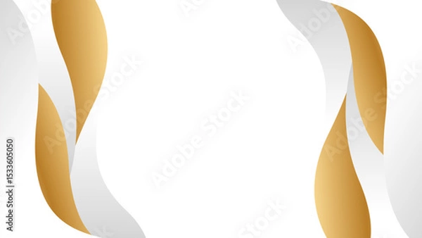 Obraz Elegant white and gold luxury wave background. Abstract modern wallpaper. Suitable for templates, banners, cards, covers, sales, events, awards, websites, web pages, and more
