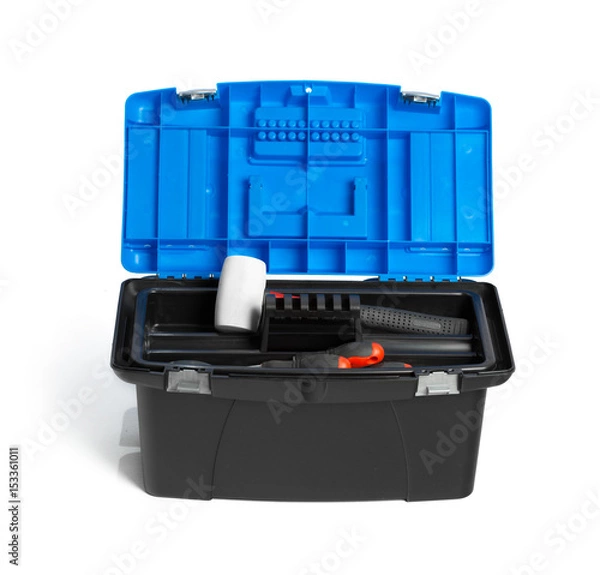 Fototapeta Toolkit box isolated on the white background