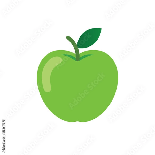 Obraz green apple with leaf