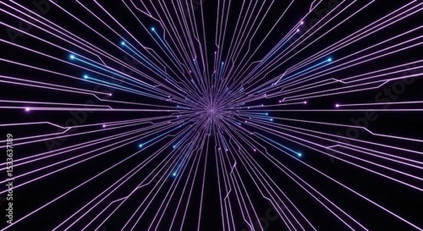 Fototapeta Abstract Light Lines on Black Background