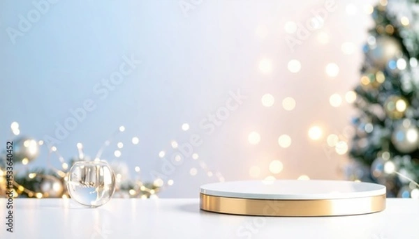 Fototapeta Elegant holiday decor showcase home setting image display christmas vibes close-up perspective festive atmosphere