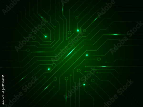 Fototapeta Geometric background and high tech circuit board connection system