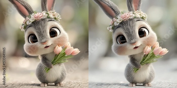 Obraz Captivating Bunny A Whimsical Portrait