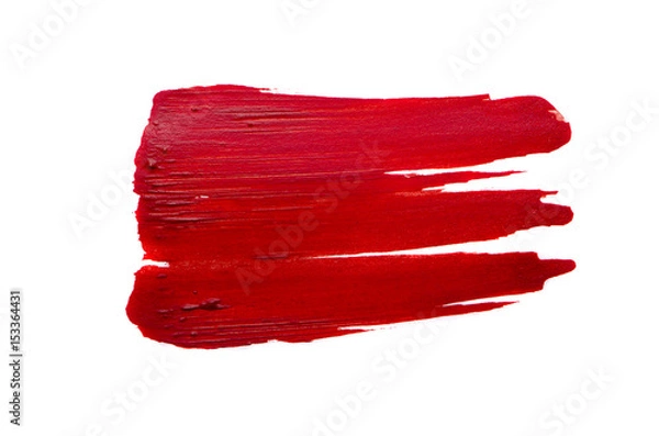 Fototapeta Smear of red paint on white background