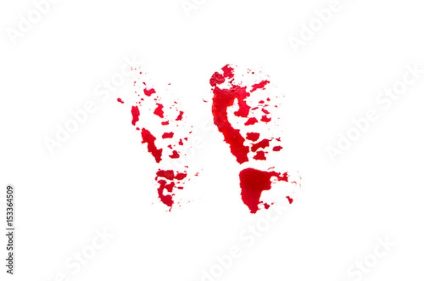 Obraz Smear of red paint on white background