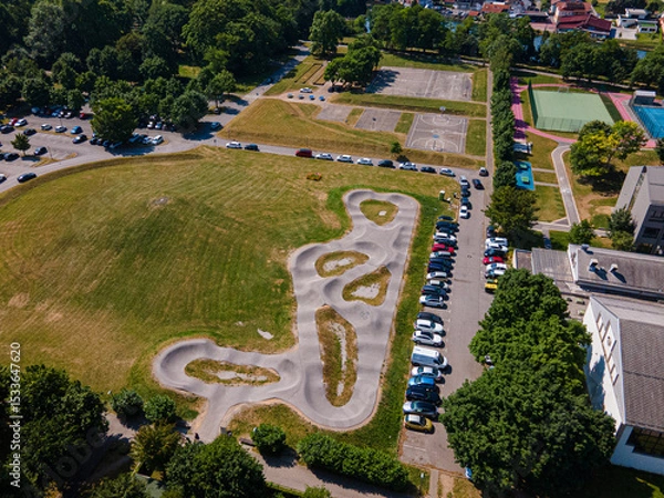 Fototapeta Pumptrack for BMX and MTB in Ljubljana