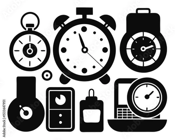 Fototapeta vector set of different clocks