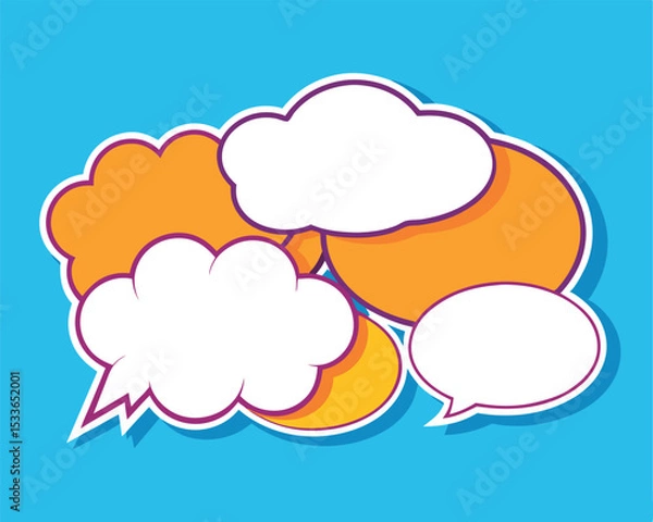 Fototapeta speech bubbles on blue
