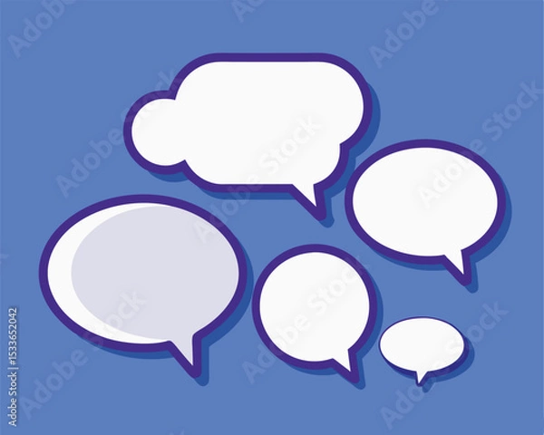 Fototapeta speech bubbles on blue background